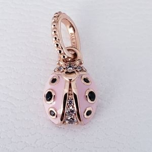 🐞Authentic Pandora ⭐️RETIRED⭐️ ROSE LADYBUG DANGLE CHARM